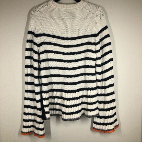 ME+EM Italian Merino Wool Cashmere Breton Stripe Sweater Size Medium - Picture 7 of 9